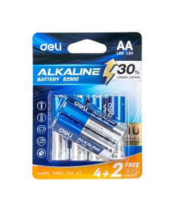 Deli AA LR6 Alkaline Battery 4+ 2free/Pack - 82900