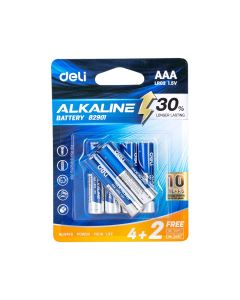 Deli AAA LR03 Alkaline Battery 4+2 Free/Pack - 82901