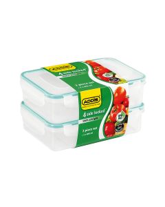 ADDIS 4 SIDE RECTANGULAR 2PC SET LOCK FOOD SAVER - 800ML