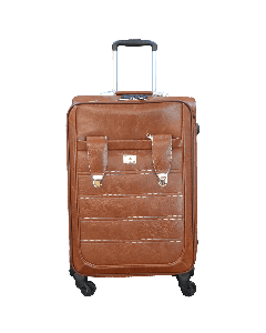 Pengjie light brown leather trolley case