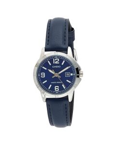Casio Women's Watch, Analog and Leather- LTP-V004L-2BUDF