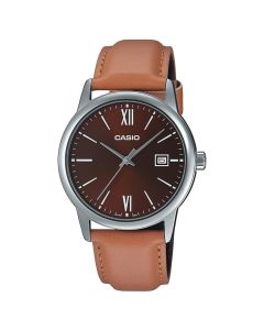 Casio Men's Dress Brown Leather Band Watch MTP-V002L-5B3