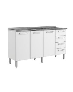 BERTOLINI KITCHEN BASE + SINK - 1.6M WHITE FINISH - 7029650