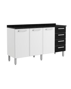 BERTOLINI KITCHEN BASE + COUNTER - 1.6M BLACK & WHITE FINISH - 712865146