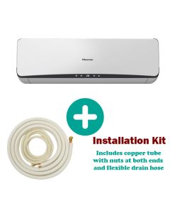 HISENSE 9000 BTU WALL MOUNT SPLIT AIR CONDITIONER + INSTALLATION KIT