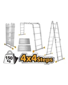 INGCO MULTI-PURPOSE ALUMINUM LADDER - 4 FOLD (4X4 Steps)