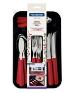 TRAMONTINA 25PCS TABLEWARE SET (RED) 