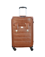 Pengjie light brown leather trolley case